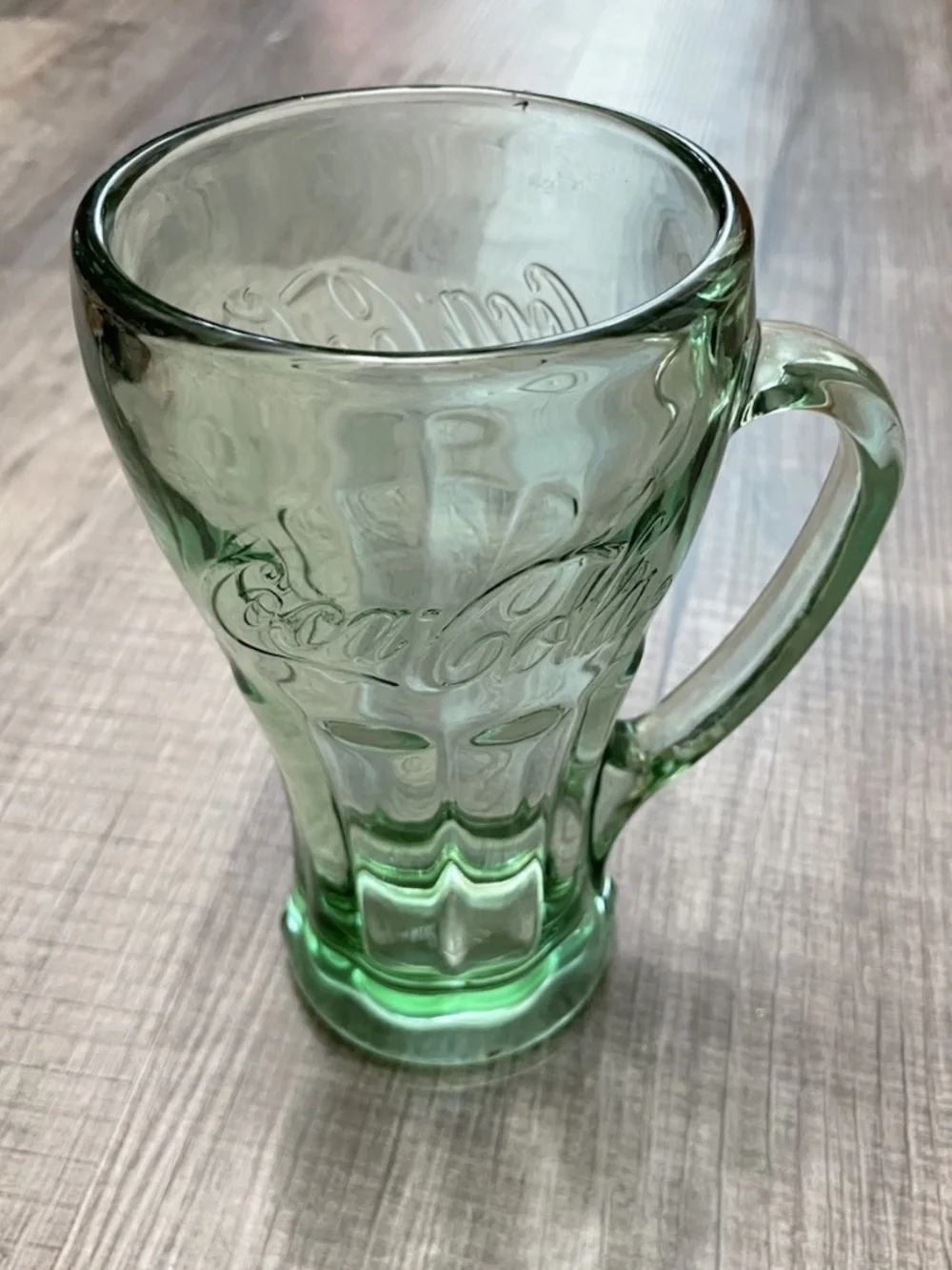 Vintage Coca-Cola Heavy Green Glass With Handle Coke Float Mug Cup Libby